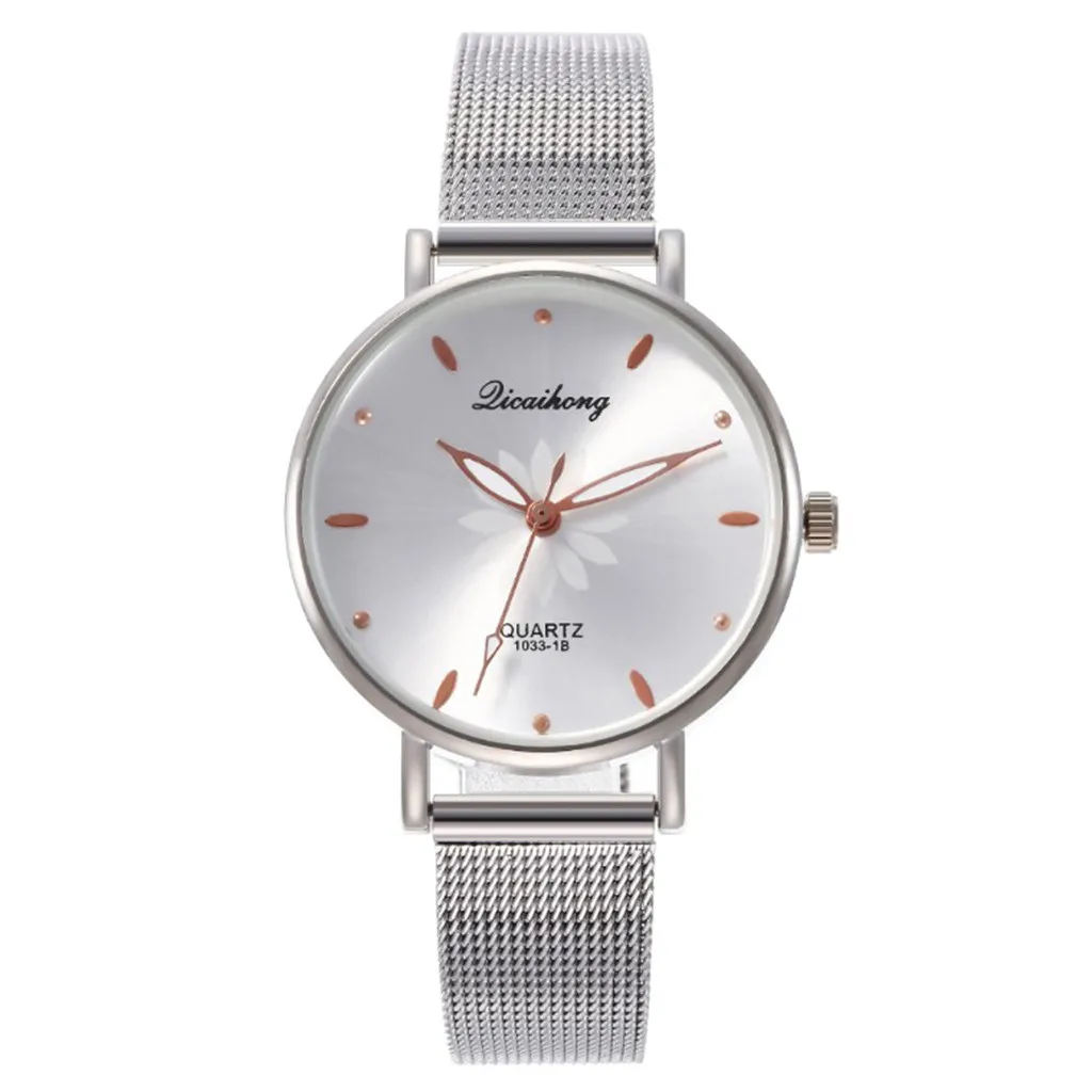 Relojes para mujer, reloj de pulsera con correa de red a la moda, reloj de pulsera de cuarzo analógico que combina con todo