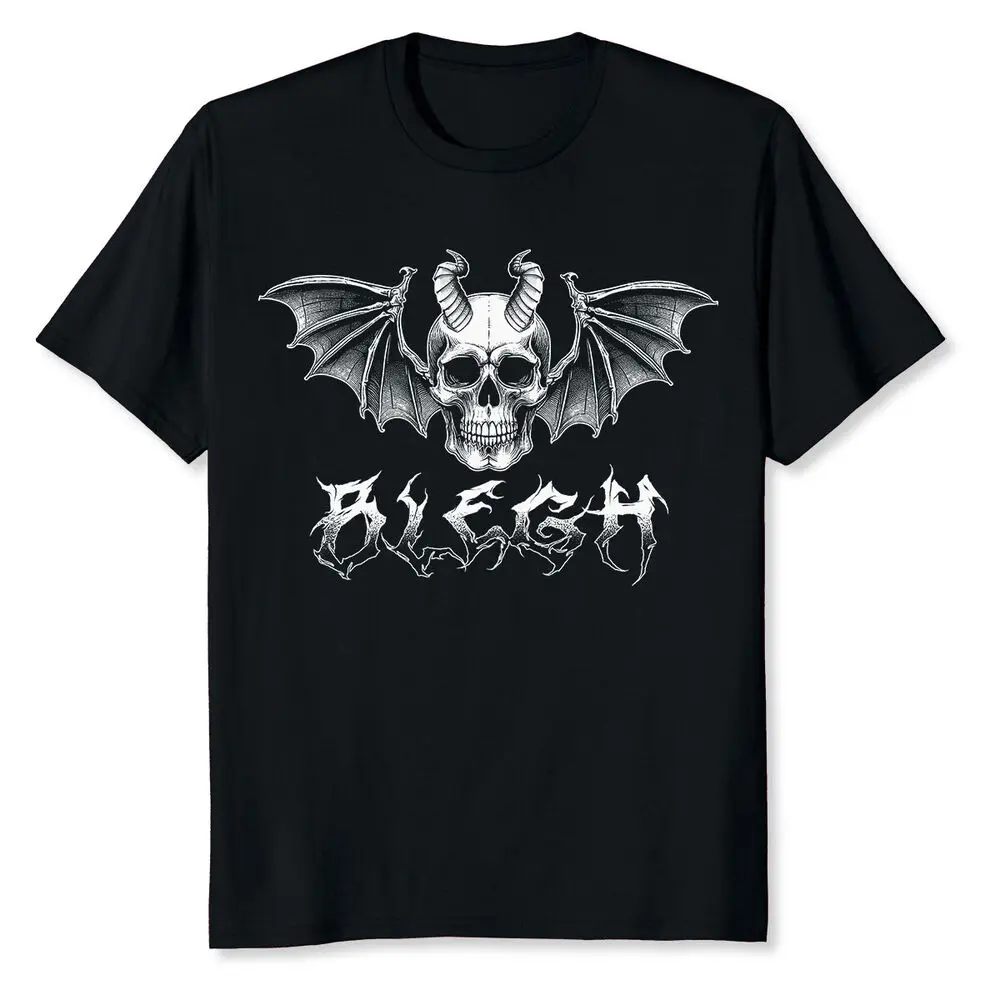 Blegh Skull Funny Deathcore Retro Musician T-Shirt For Men Clothing Women Tees High Quality 100%Cotton Short Sleeve