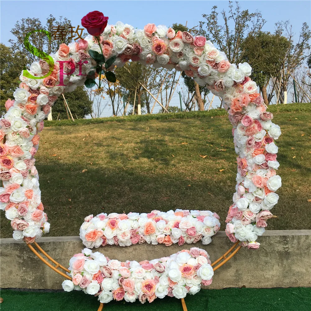 SPR Wedding Supplies Artificial Decorative Flower Arrangement Bespoke Reception Moon Gate Stage Backdrop Ring Frame Arch