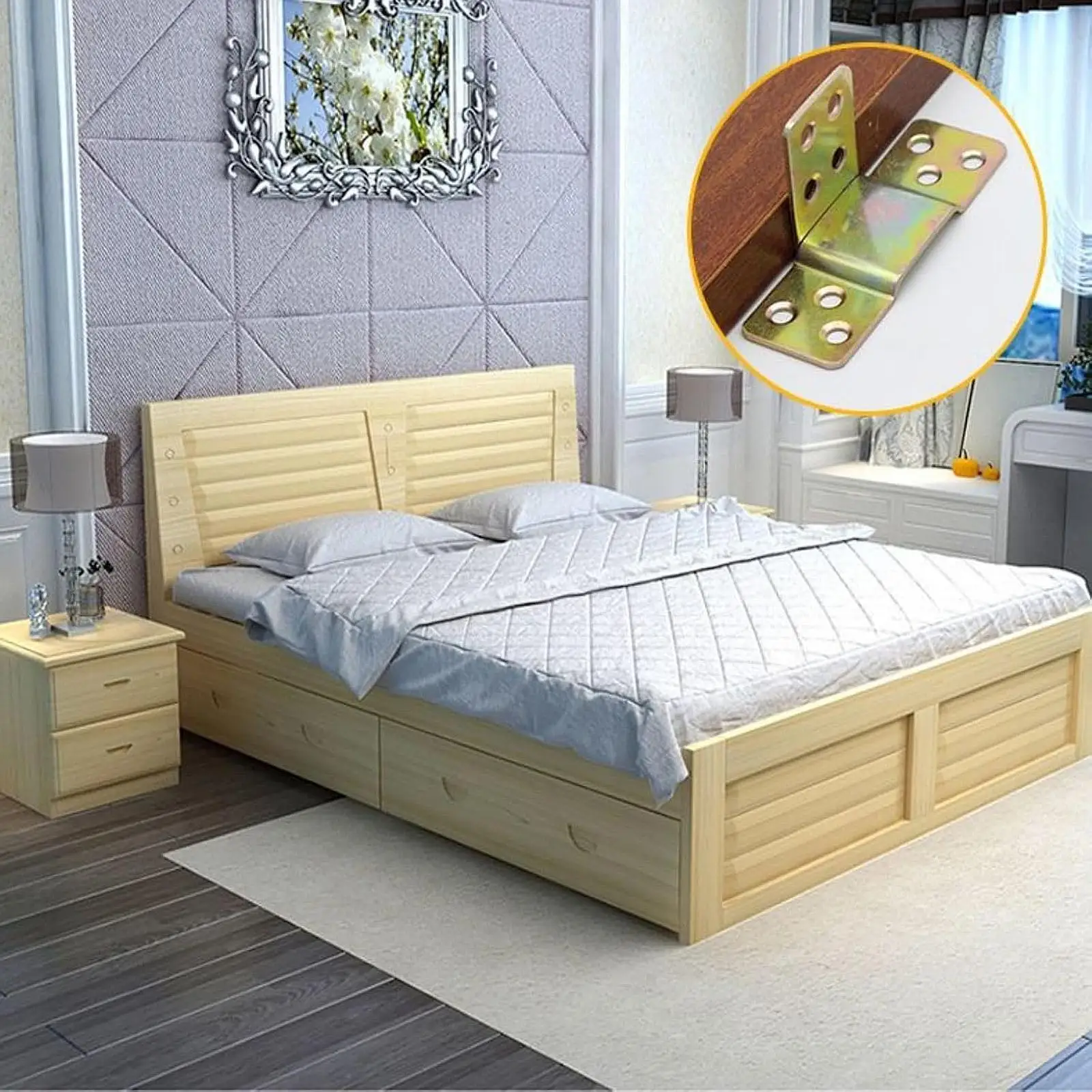 

10 шт. кронштейнов для крепления кровати, легко устанавливаемые соединительные элементы для каркаса кровати, фиксирующие коннекторы, крепеж, петли для кровати