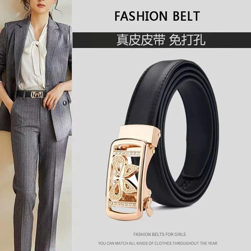 

The 2025 New Luxury Brand Design Creates A Fashionable, Casual and Versatile Fine Automatic Belt with A Bow for Women