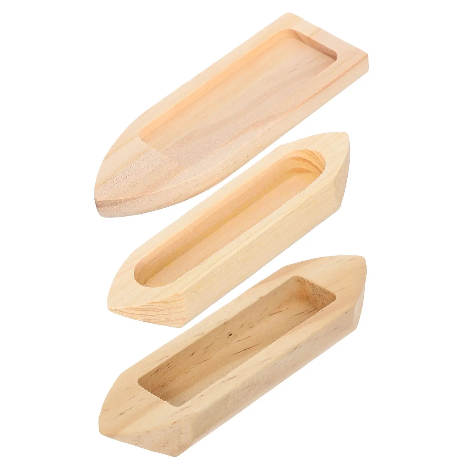 

3Pcs Unfinished Miniature Wooden Canoe Craft Set Handmade Vintage Nautical Sailboat Decor for Desktop Shelf Decor Creative DIY