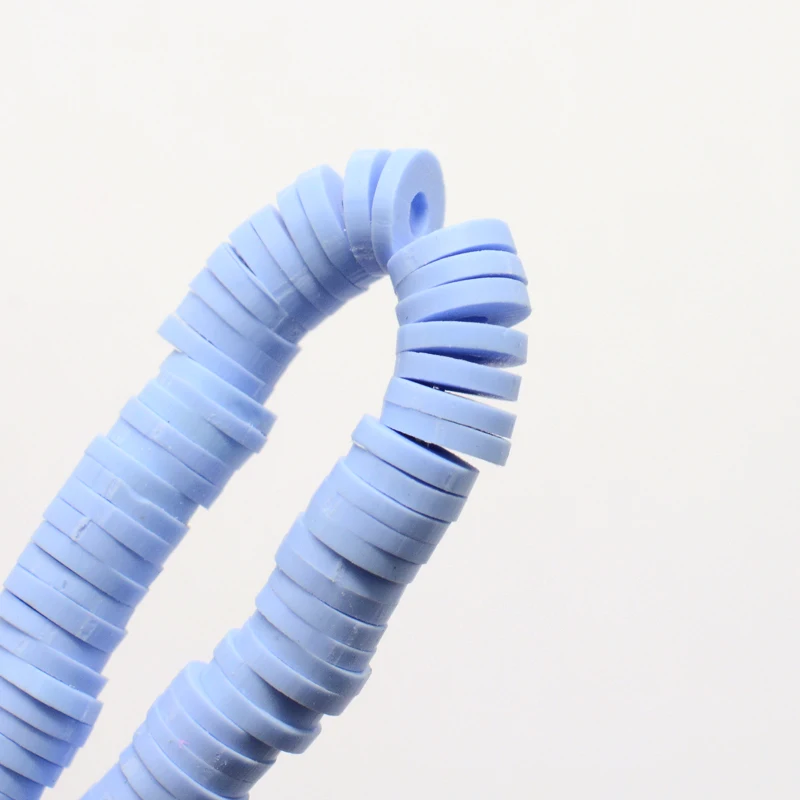 Handmade Polymer Clay Beads Disc/Flat Round Heishi Beads Cornflower Blue 3x1mm Hole: 1mm 380~400pcs/strand 17.7 inch