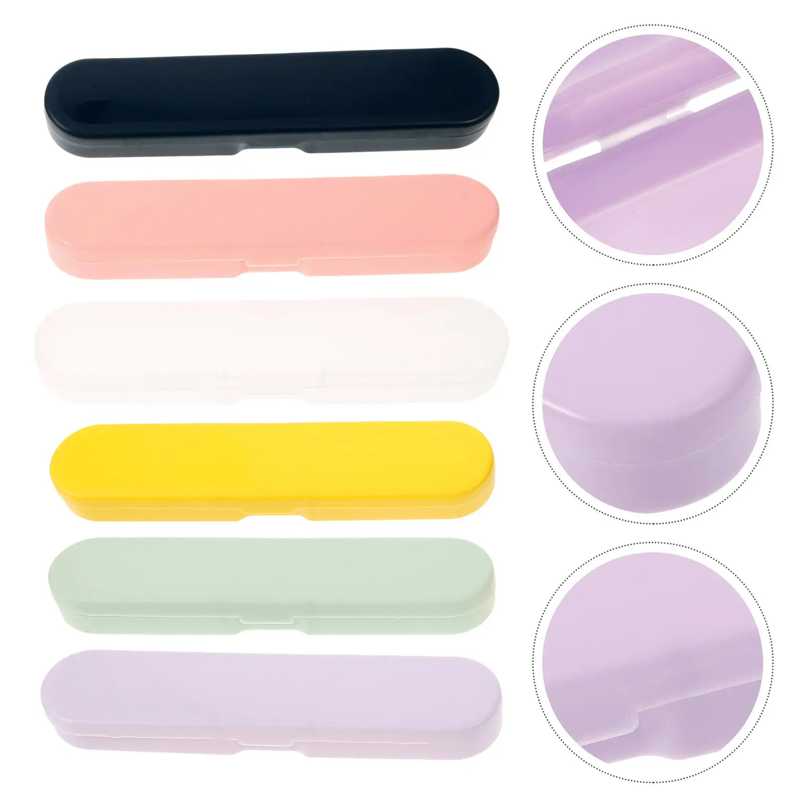

6Pcs PP Portable Transparent Storage Box for Small Accessories Ear Scoops Organizing Travel Flatware Case Utensil Holder
