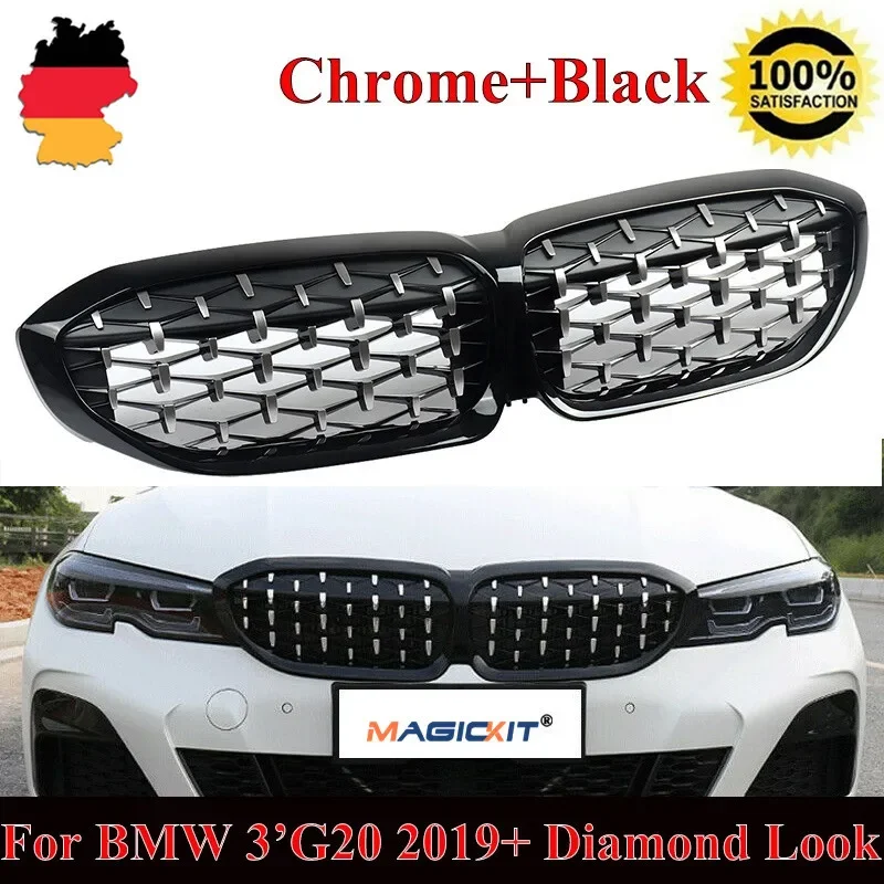 

MagicKit For BMW G20 3 Series Kidney Grill Grille Chrome Diamond Style Sport 2019+ Models