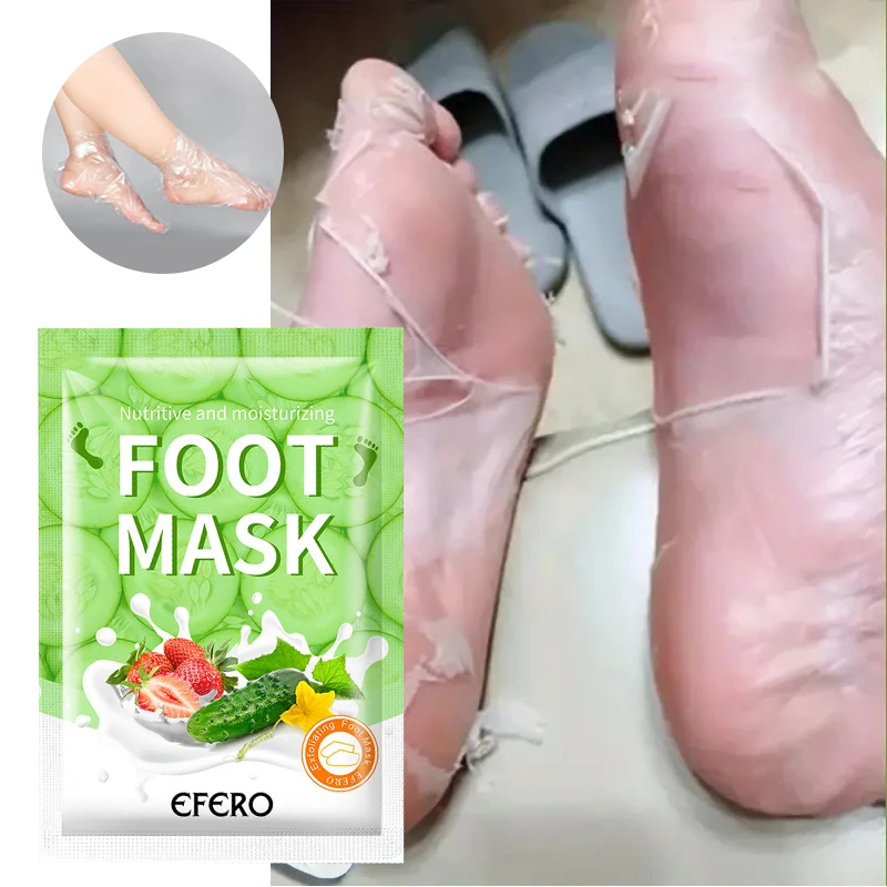 

Foot Mask Exfoliating Spa Pedicure Socks Heel Peeling Dead Skin Remover Anti Drying Cracking Feet Moisturizing Cucumber Mask