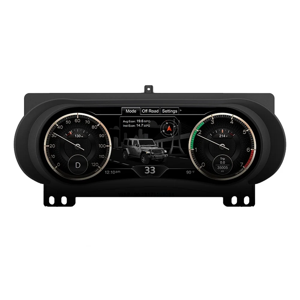 12.3 Inch Digital Cluster for Wrangler 2018-2023 Car LCD Dashboard Instrument Speedometer Multimedia Player Virtual Cockpit