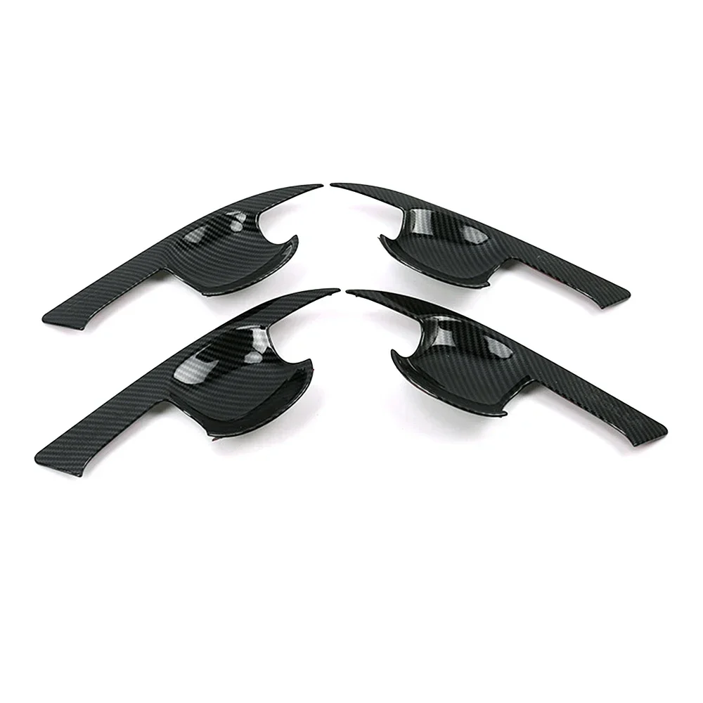 For Toyota Corolla 2019 2024 Carbon Fiber Printed Exterior Side Door Handle Cover Moulding Chrome Door Bowl Trim Frame Bezel