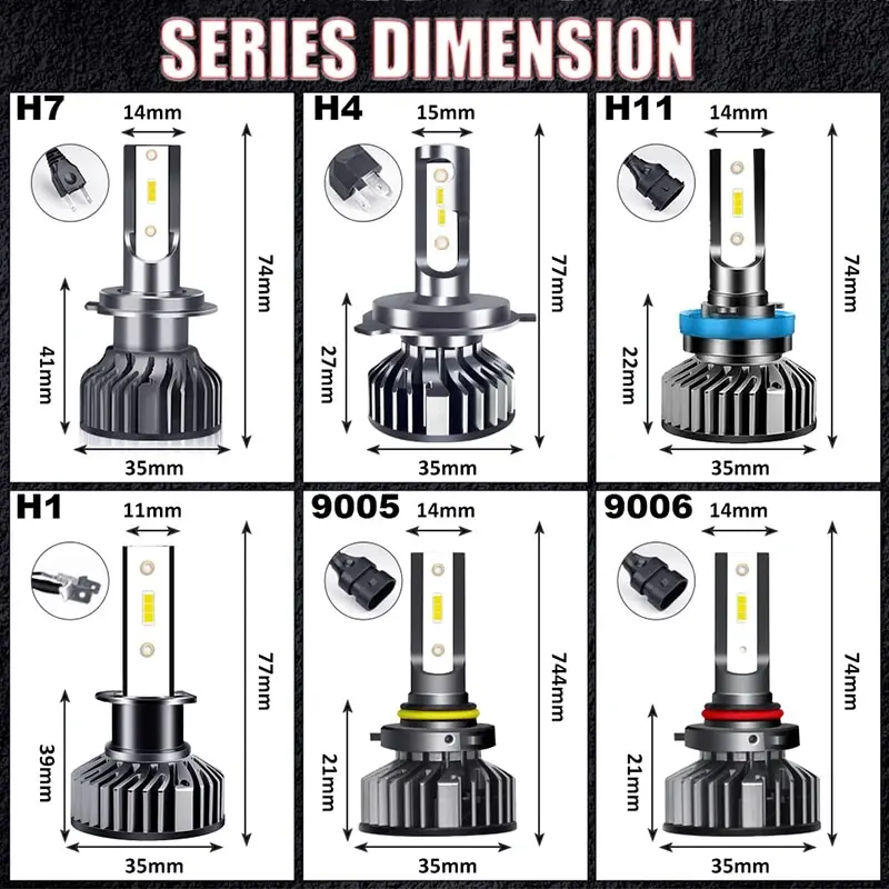 Dualvision Car Lights H4 LED CANBUS LED H7 30000LM H11 Lampa do reflektorów samochodowych H3 H1 H9 9005 9006 HB3 HB4 Światło przeciwmgielne 12V 24V