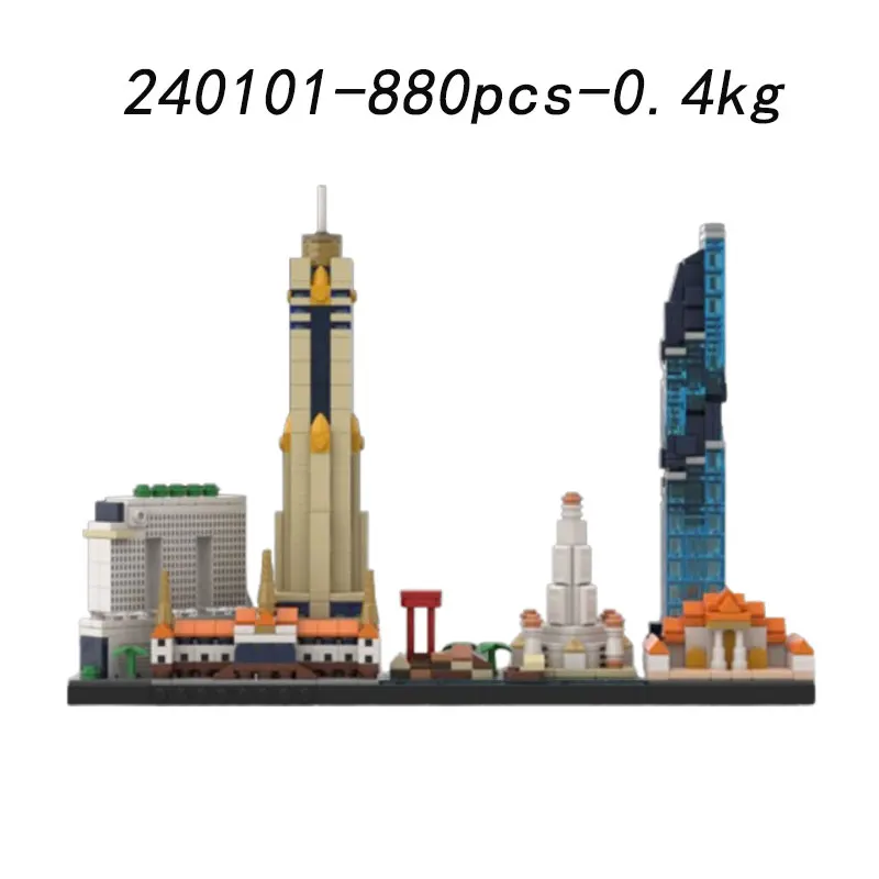 Spot MOC-198251 620 stücke 240101 Moderne Architektur DIY Kleine Partikel Montage Bausteine Puzzle Spielzeug Modell Geschenk Set Ornament