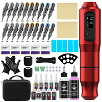 P7 Wireless Tattoo Machine Set All in One Current Meter Diamond Tattoo Pen Beauty Tool with Black Portable Bag