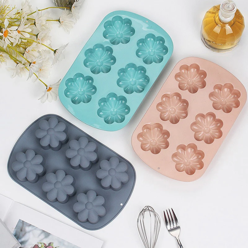 Picture 5: 【M】6-hole Silicone Cake Mold, Heart-shaped Silicone Mold, DIY Cake And Chocolate Baking Tool,  Mold.