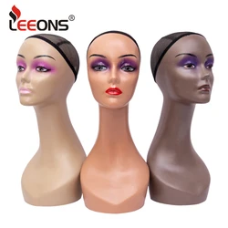 Cabeza de maniquí realista para pelucas, cabeza de maniquí femenina con cuello largo, busto para exhibición de peluca, sombrero, gafas de sol, joyería