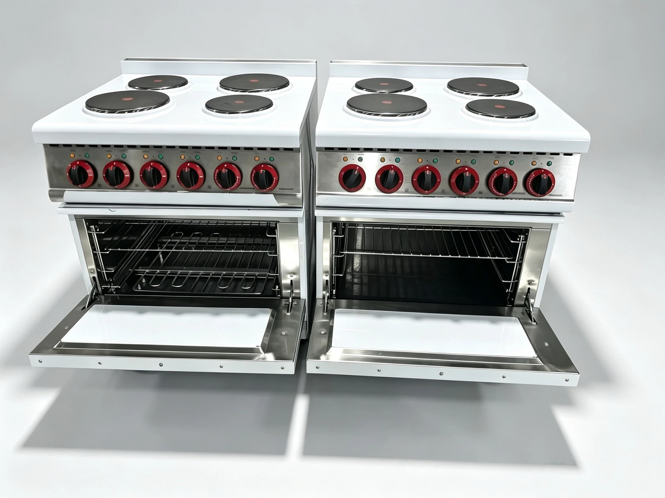 Commercial 4-Burner Electric Range with Oven  Freestanding 4 Hot Plate Electric Stove for Hotel Catering