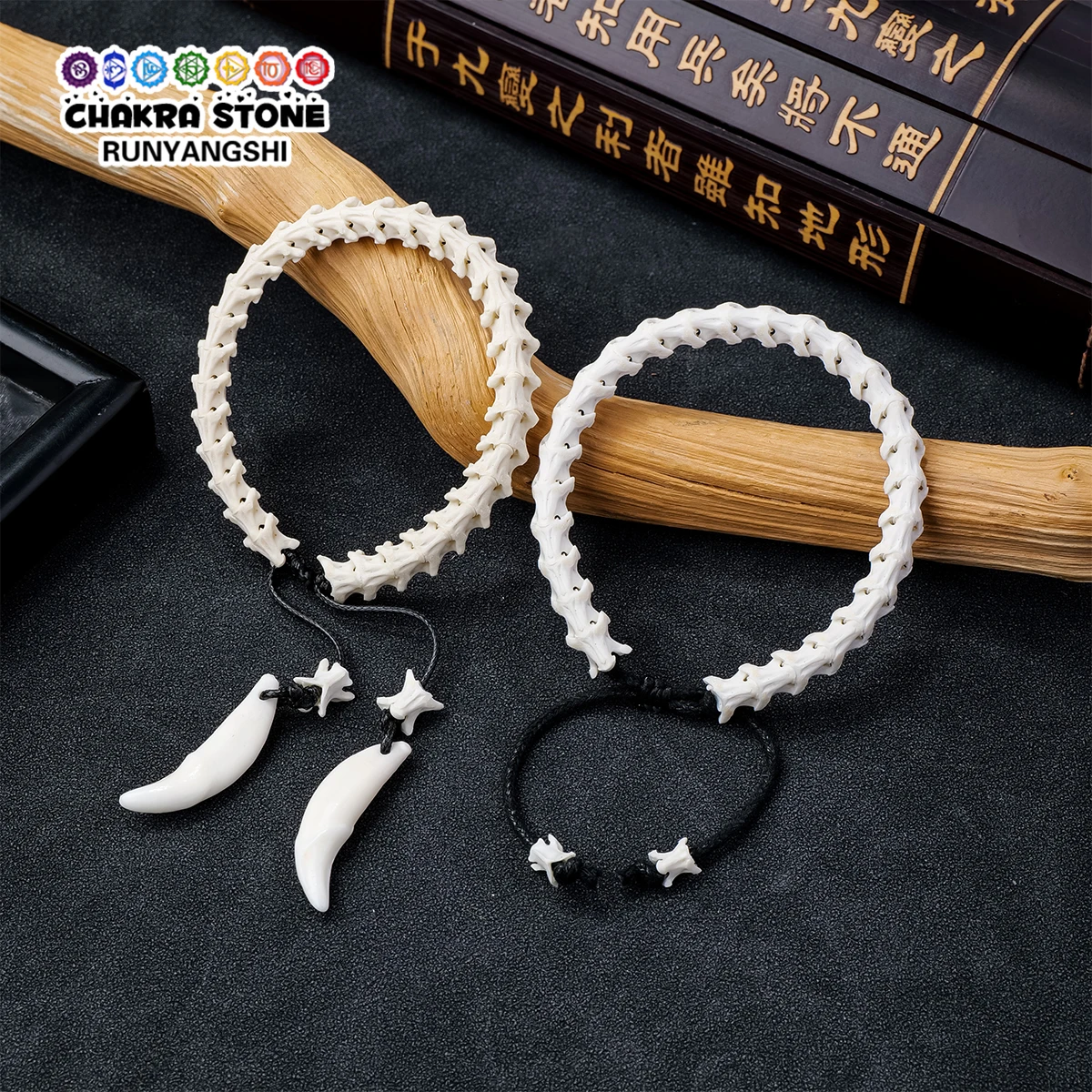 1PC Artificial Snake Bone Tooth Hand Knitting Bracelet Fashion jewelry Everyday Matching Clothes DIY Jewelry Party Gift