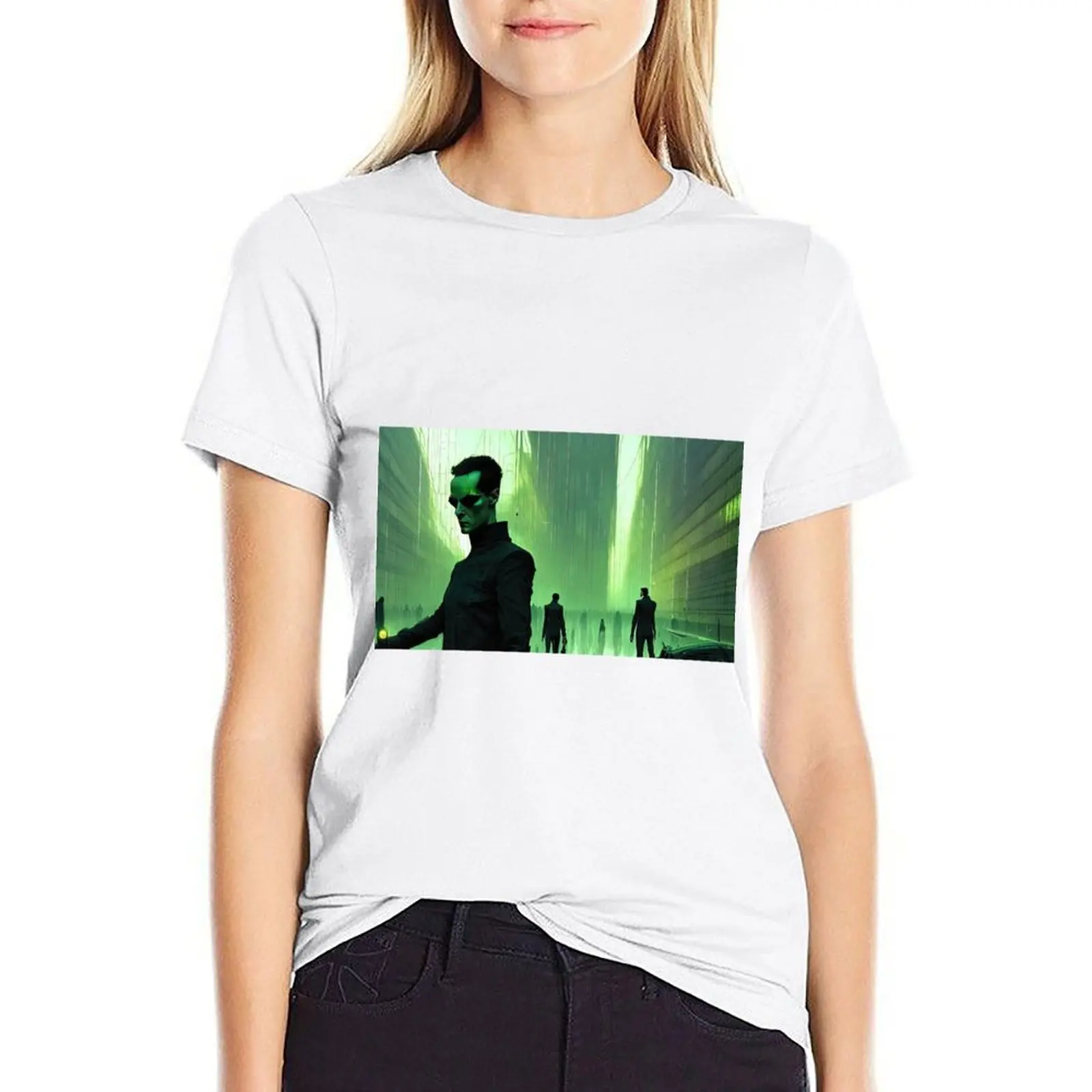 Enter the Matrix T-shirt Short sleeve tee oversized plain t shirts for Women