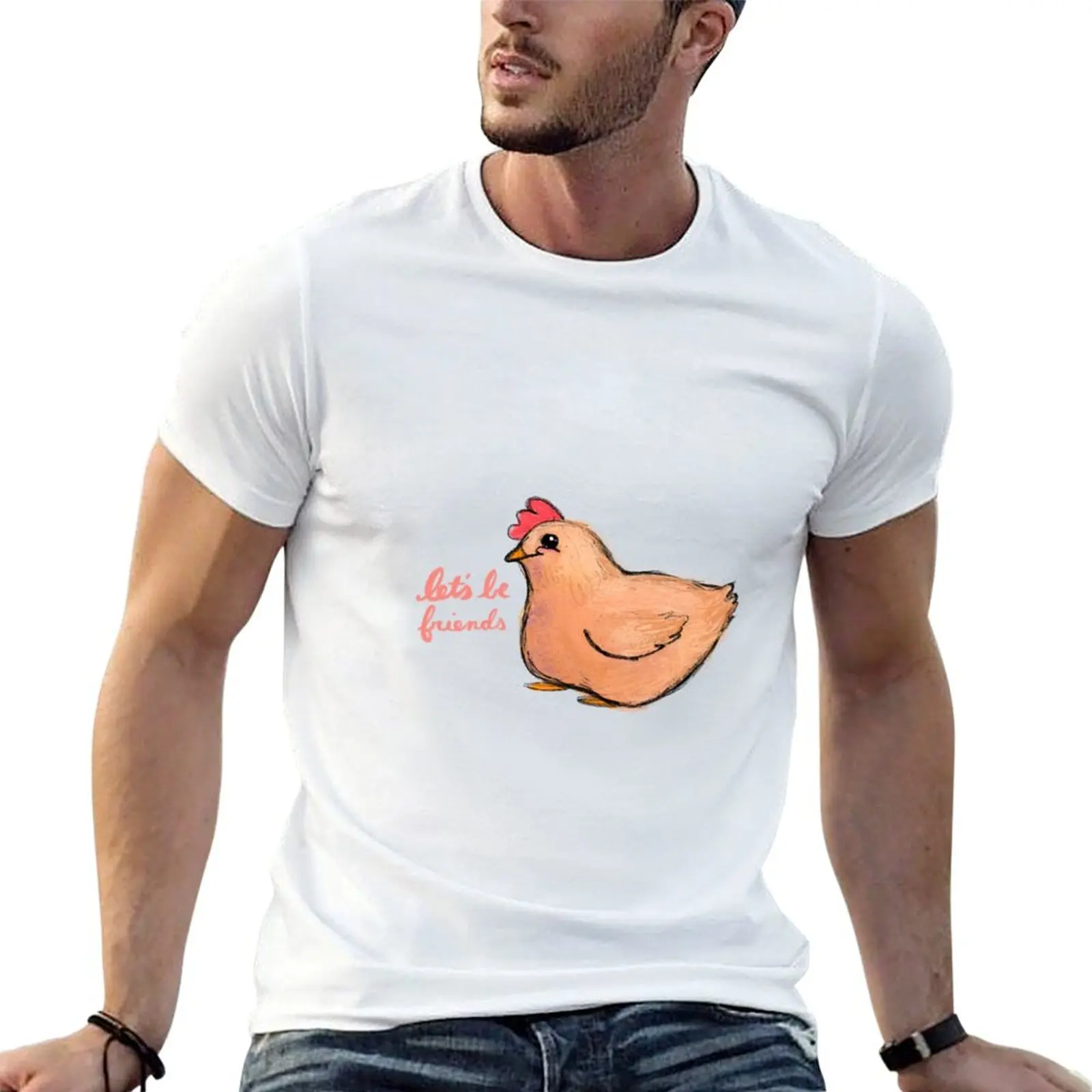 

Vegan men shirt Friends Let's 100% cotton Be t brand luxury t Chicken shirts graphic T-Shirt man -