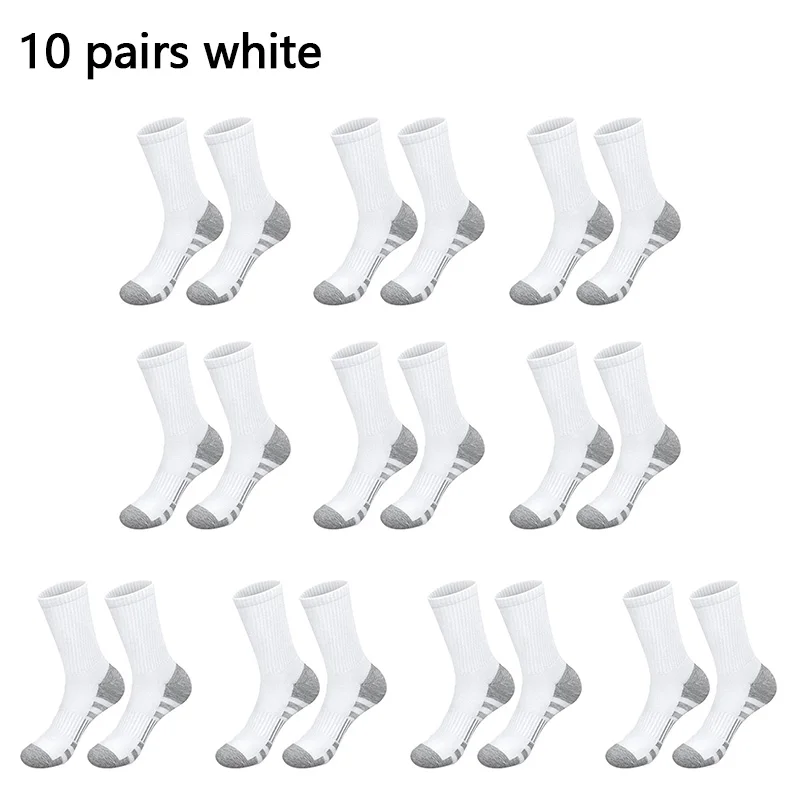 10 pairs of men striped socks, solid color minimalist men sports and odor resistant medium length socks rubber band cotton socks