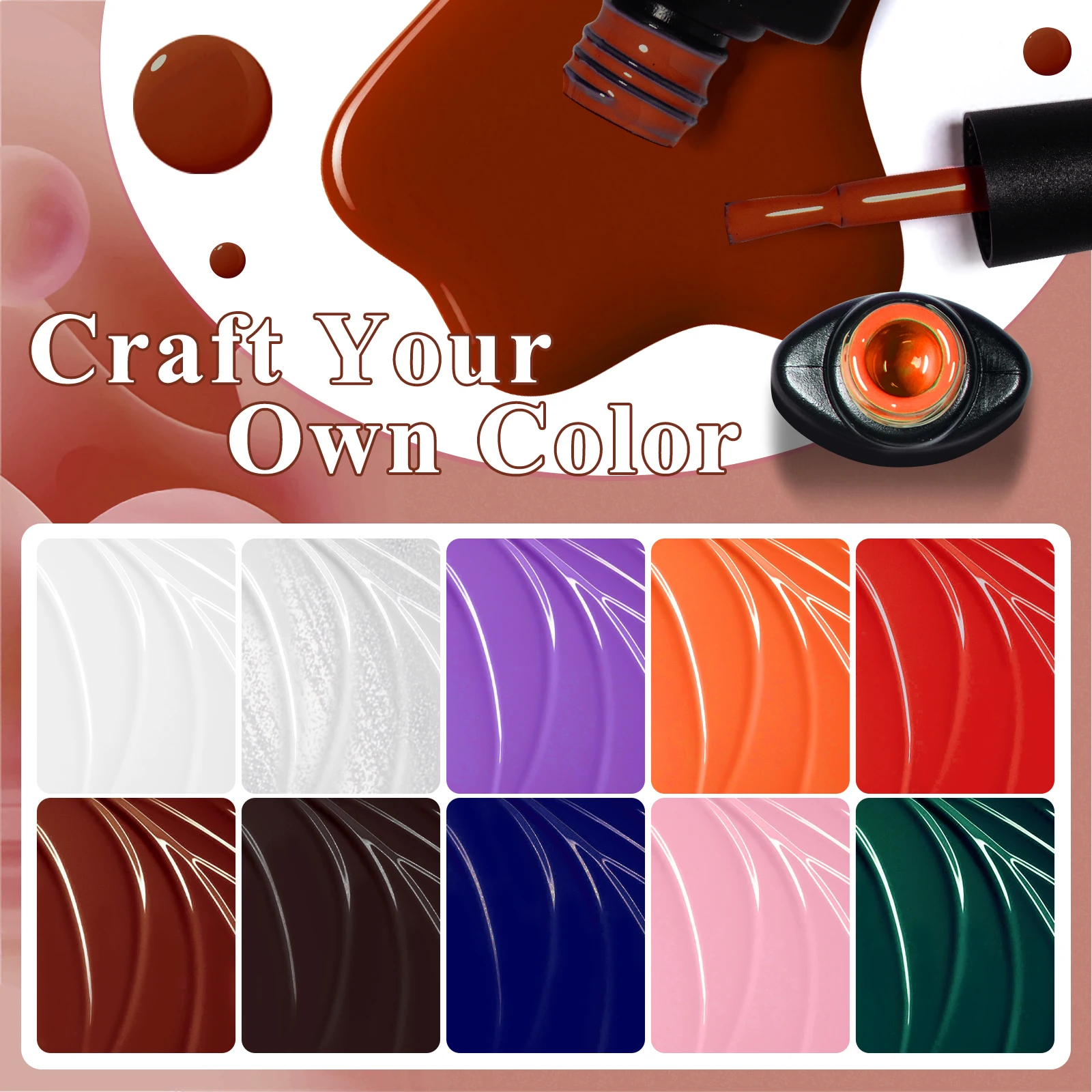 Description Picture 6 of item12PCS/SET Crackle Nail Polish Gel Set Cracking Nail Lacquer Quick Dry Gel Hybrid With Base Top Coat  Manicure Art Varnish Kit