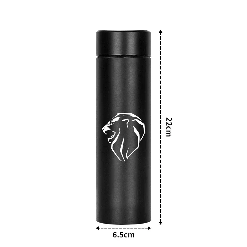 

500ml Portable Car Smart Thermos Bottle Temperature Display Cup For Peugeot RCZ 108 206 207 208 301 306 307 308 406 3008 5008