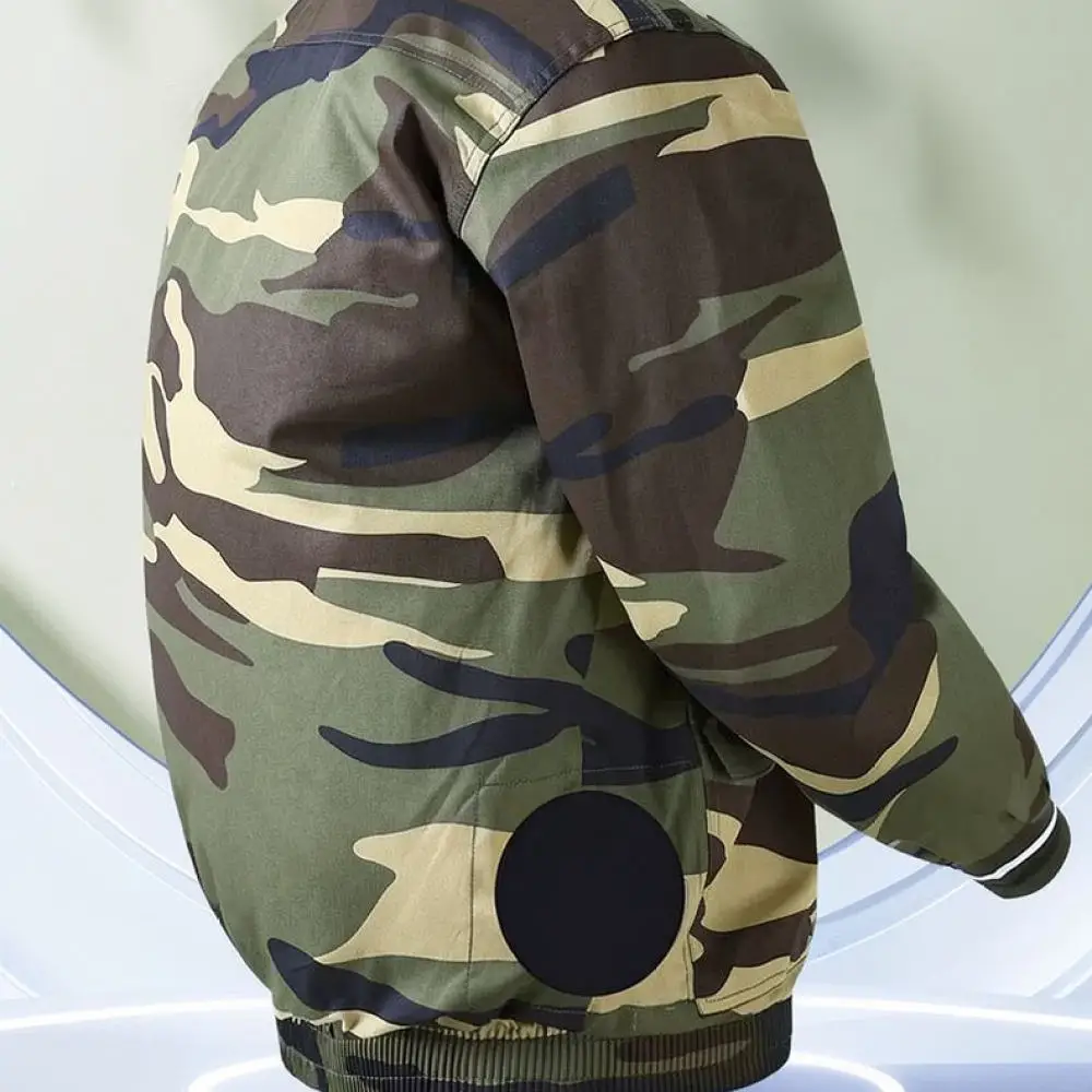 Summer Cooling Fan Work Uniform Mens Cotton Durable Protective Jacket For Industrial Welding Site Outdoor Safety Gear
