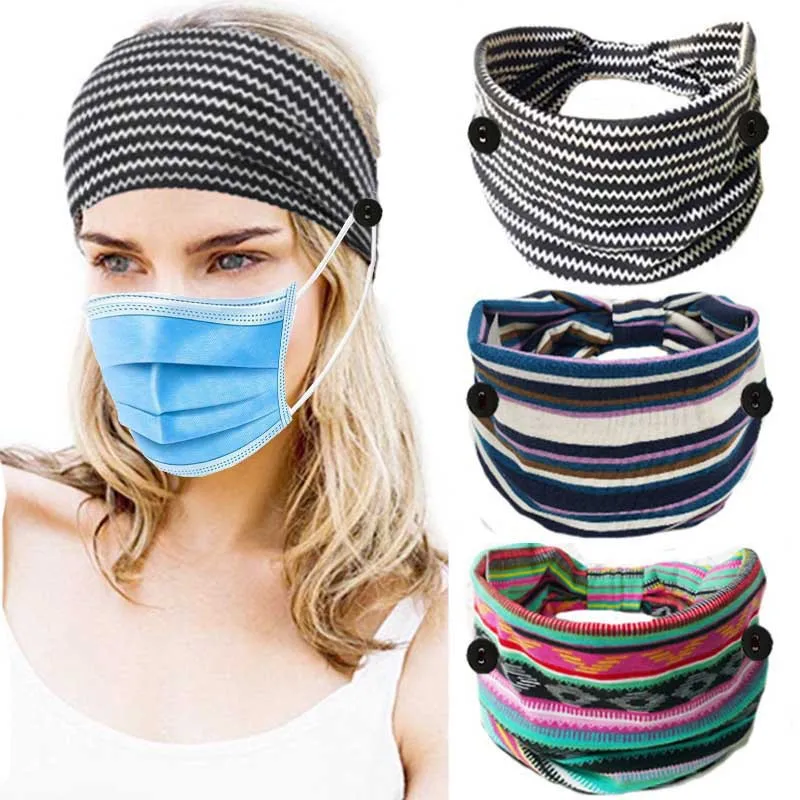 

Elastic Button Headband Wide Yoga Hair Accessory for Running Fitness Women