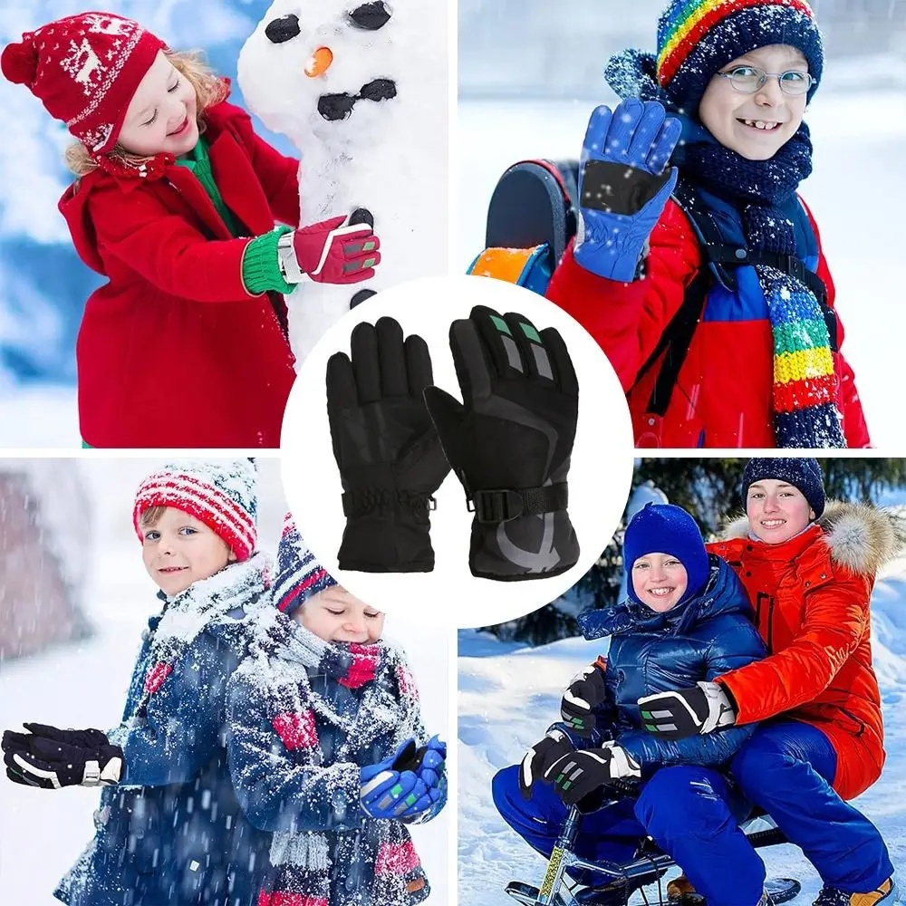 Boy Girls Ski Snowboard Windproof Gloves Children Kids Winter Snow Warm Gloves Waterproof Thicken Keep Warm Winter Must Gloves