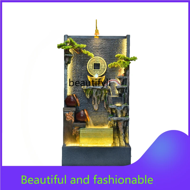 

Rockery Water Curtain Wall Flowing Water Screen Living Room Company Courtyard Entrance Fortune Landscaping Decoration Decoration