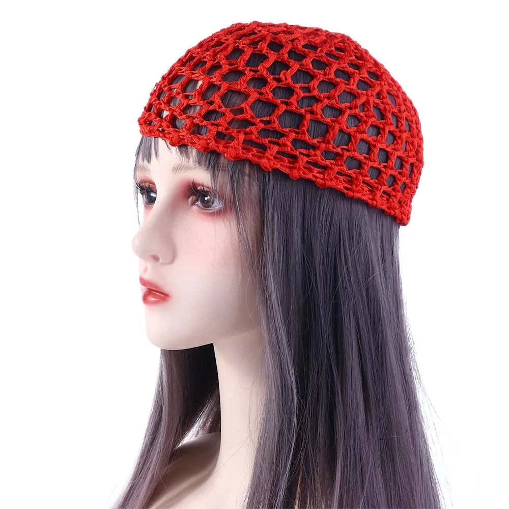 Multi-color Women Handmade Cover Crochet Sleeping Net Hat Mesh Cap Snood Hair Net