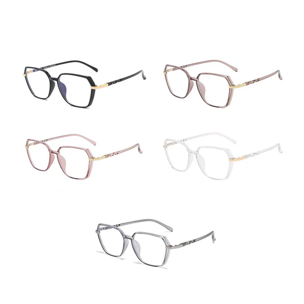 

1 Pair Anti-Blue Light Glasses Metal Frame Eyeglasses For Women Men Lightweight Comfortable Fit Computer Use Polygonal Design