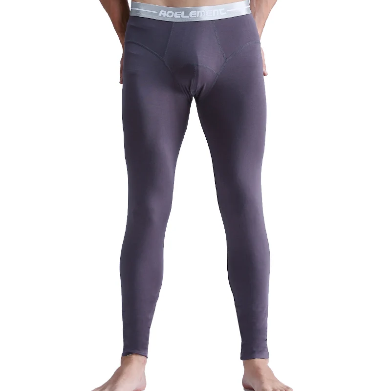Men's Autumn Trousers Single Piece Thin Tight Underpants Youth Linen Trousers Warm Trousers Slim Autumn and Winter Leggings Cott