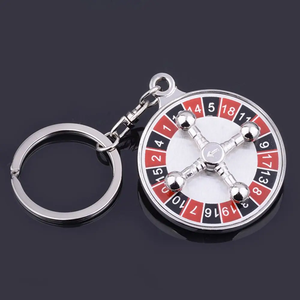 Russian Roulette Rotatable New High Quality Compass Key Chain Key Ring