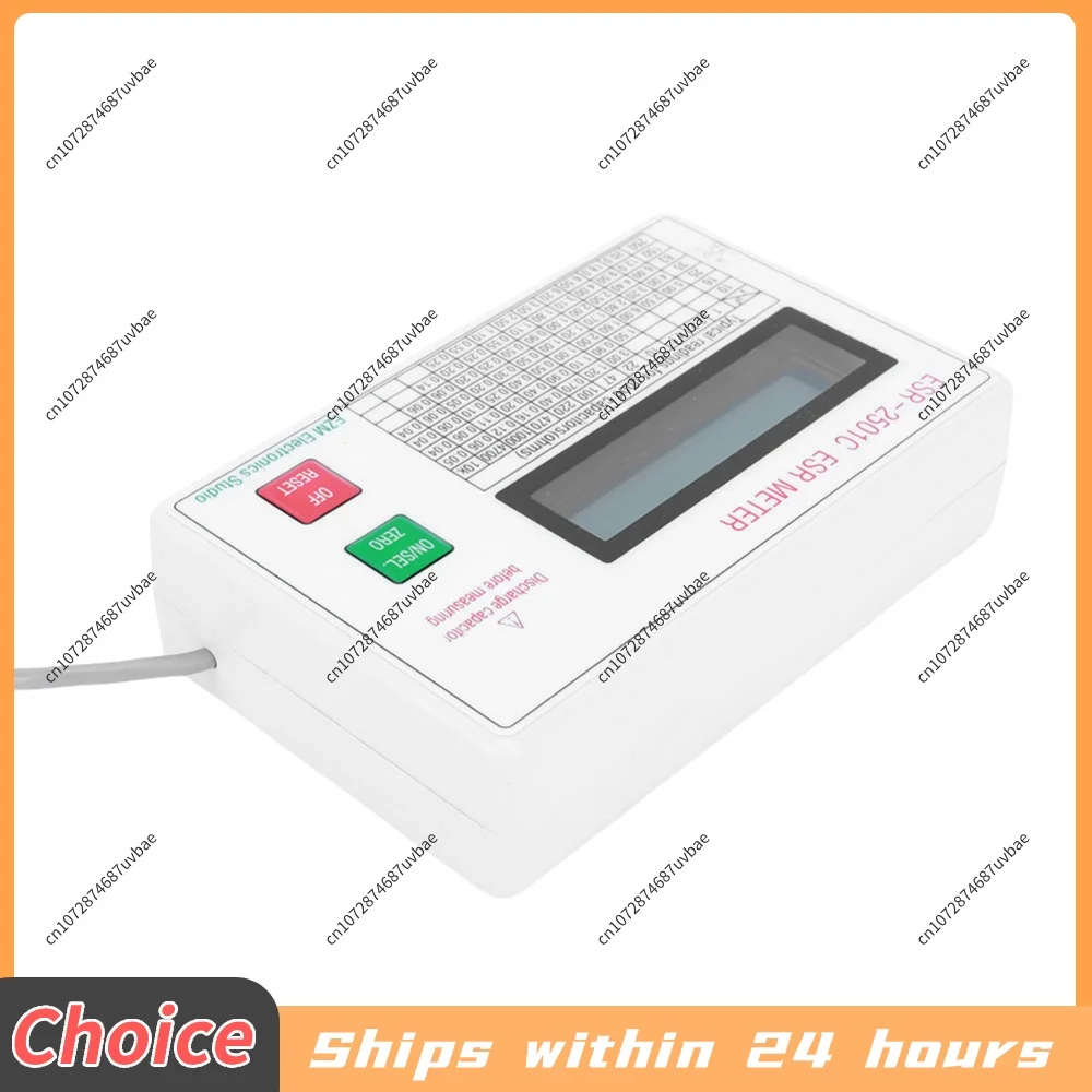 Capacitor ESR DCR Tester Test In Circuit Capacitance Meter With Test Leads Clip Battery LCD Display ESR Meter Smart Shutdown