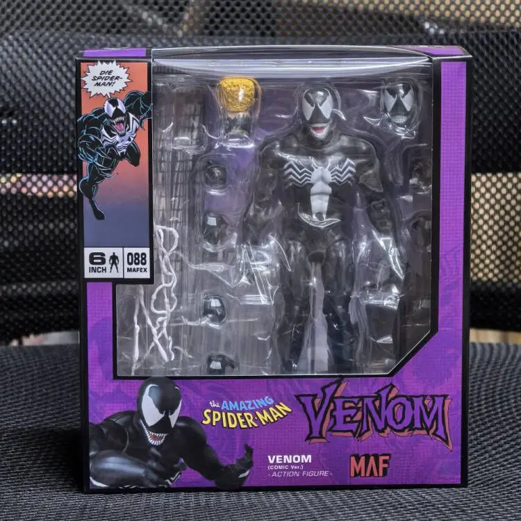 Venom Mafex 088 마블 스파이더맨 만화 버전 재출시 액션 피규어, 어메이징 스파이더맨 소장용 장난감, 어린이 선물