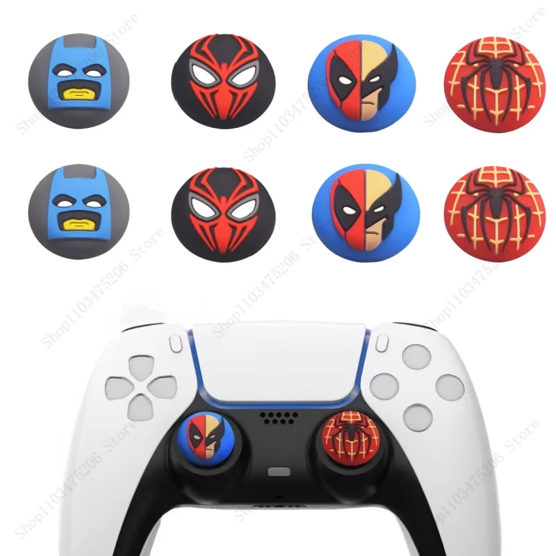 

2pcs/set 2024 SpiderMan Deadpool Thumb Grip Cap Cover for Playstation PS5 PS4 Xbox Series Game Joystick Controller Thumbstick