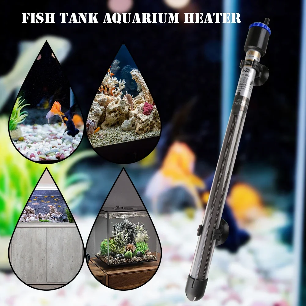 Adjustable Temperature Thermostat Heater Rod 100W/ 200W/ 300W/500W Submersible Aquarium with Sucker Fish Tank Accessory