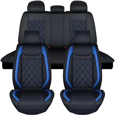 Nilight 5Car Seat Covers Waterproof Faux Leather Cushions Anti-Slip Universal Fit for Cars Kia Civic Corolla Hyundai Honda Camry