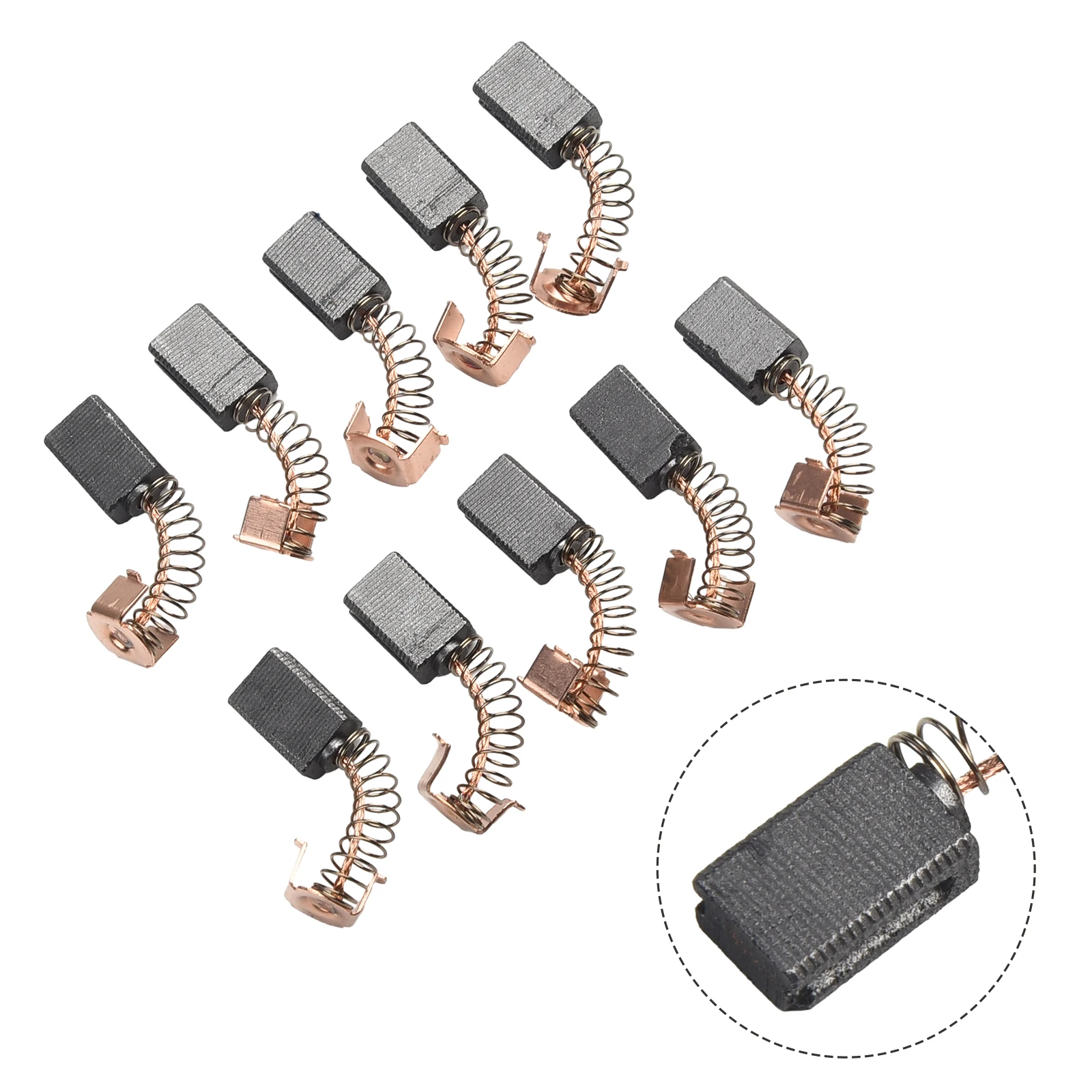 10Pcs Electric Motor Carbon Brushes Replacement Parts 5x8x12mm For Black Decker Angle Grinder G720 Power Tools Accessories