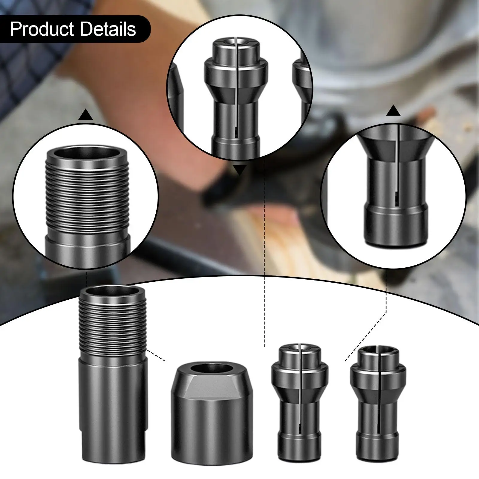 

DIY Tool Adapter Conversion Chuck Alloy Steel Attachment Turning Angle Grinder into Straight Grinding for Wood Metal