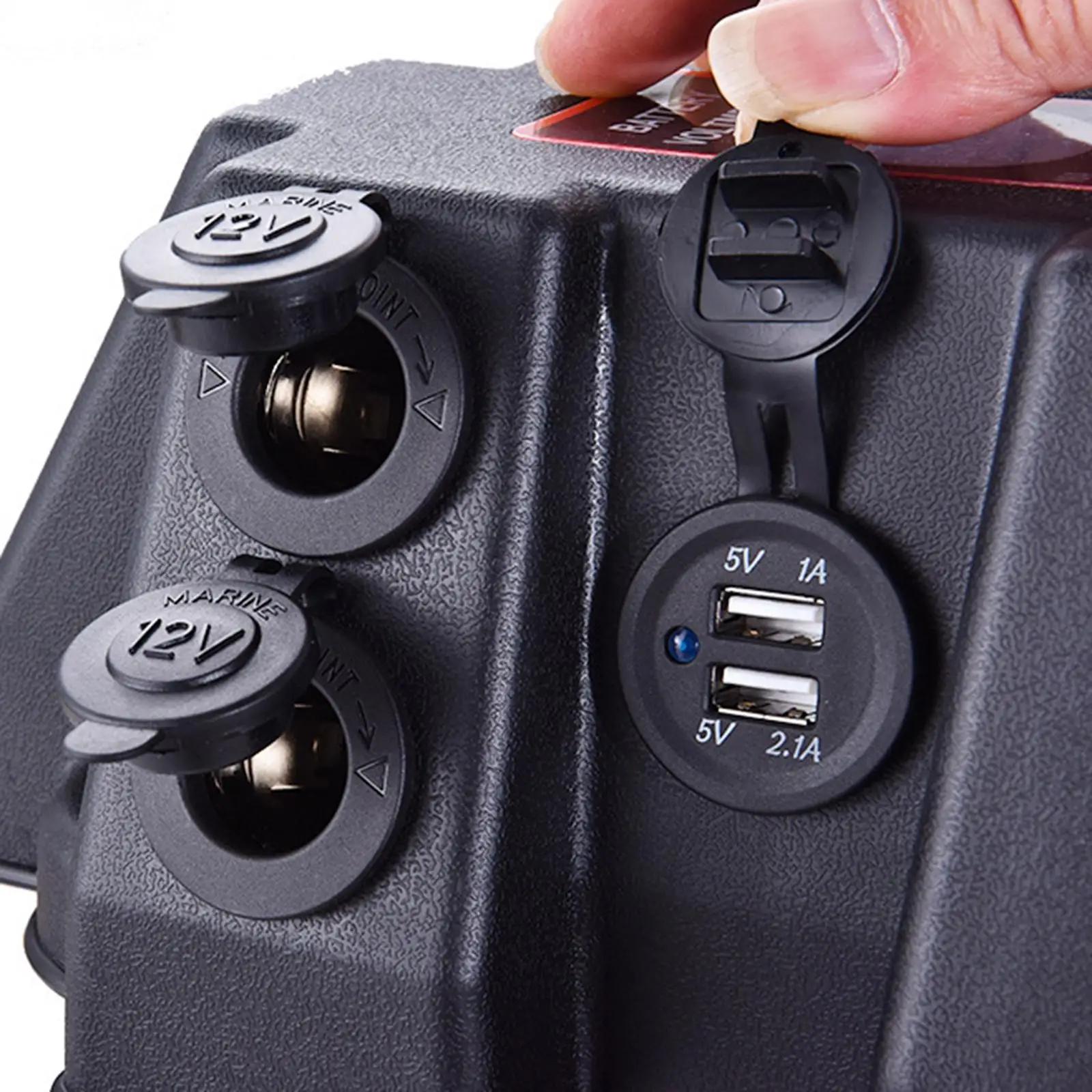 

Battery Box Trolling Motor Battery Box USB Ports Multifunctional RV Battery Box for Trailer Truck Marine SUV
