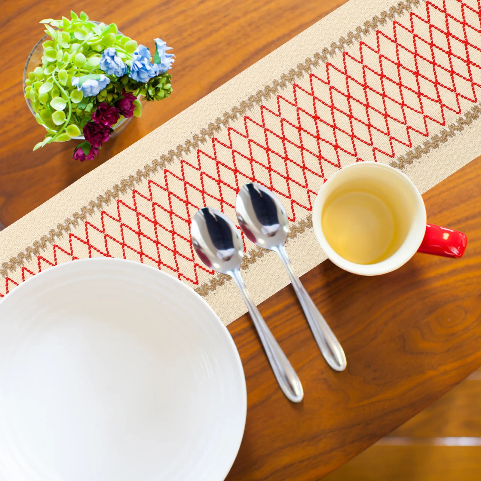 

Tassel Linen Cotton Table Runner Decorative Table Cover Dining Room Wedding Party Holiday Banquet Buffet Farmhouse Style