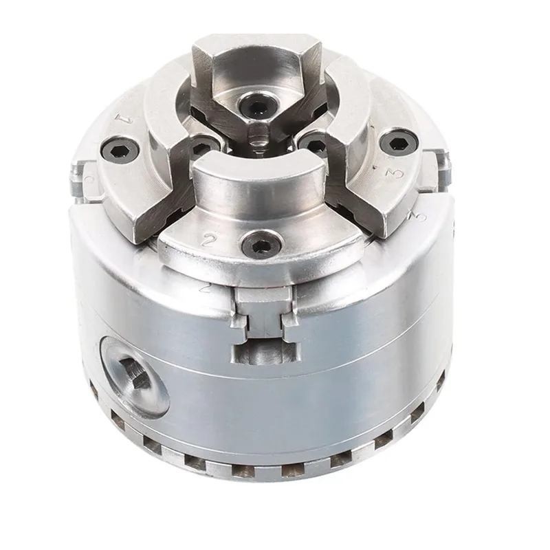 4 Inch 4‑Jaw Self‑Centering Wood Lathe Chuck PK96 KP125 1X8TPI Thread Clamping Accessory For Woodworking Turning Machine