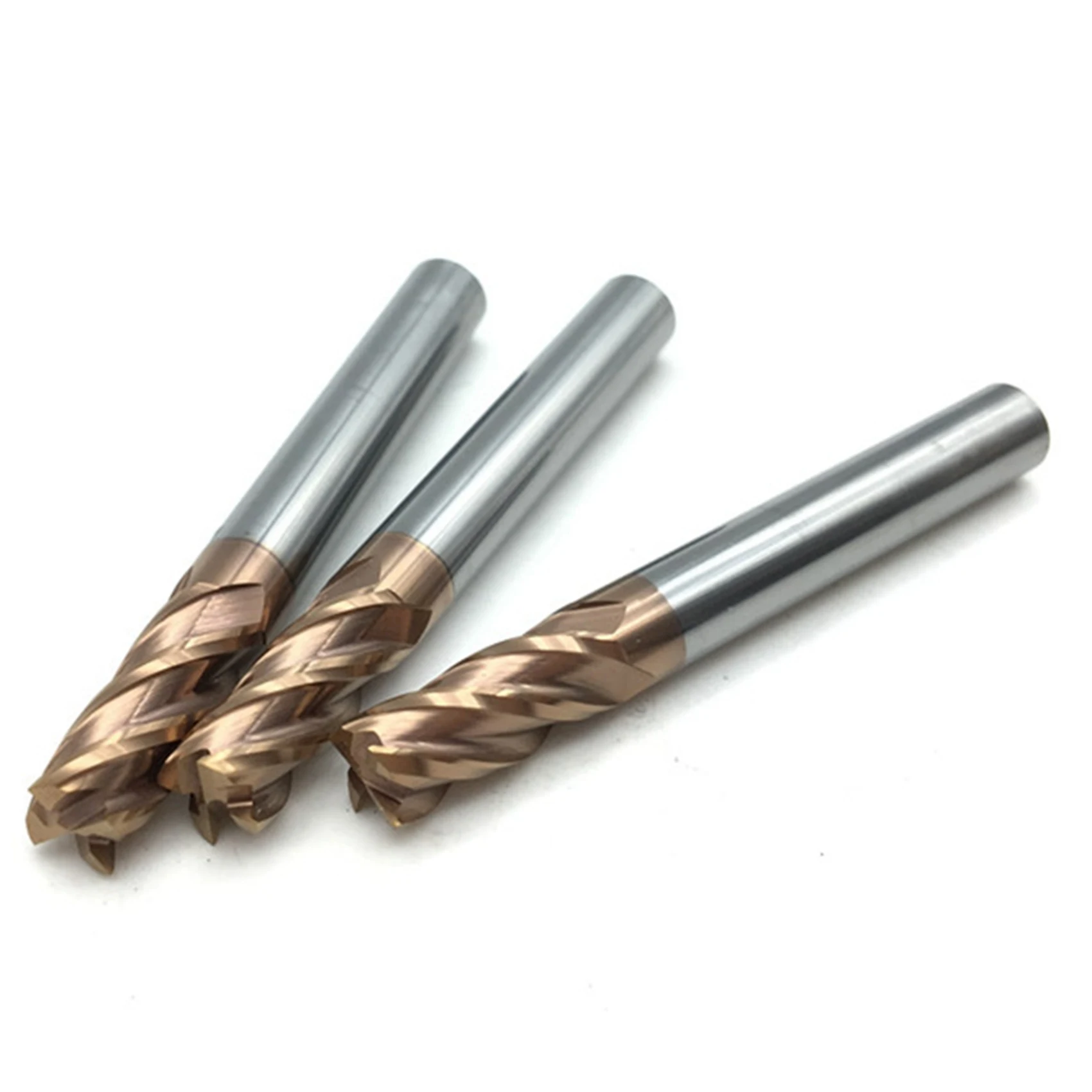 HRBAJ-10PCS 6Mm 4 Flute Carbide Endmills CNC Milling Cutter Milling Slotting Profiling Face Mill Spiral Bits