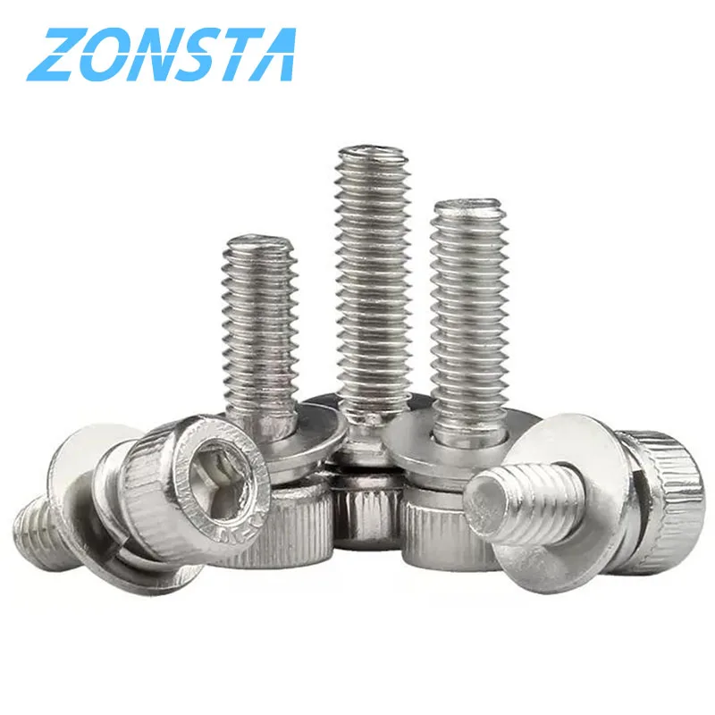 304 Edelstahl Sechs kant Innen sechs kant Kappe Kopf Sem Schraube Unter leg scheibe Feder dichtung Montages ch raube m2 m2, 5 m3 m4 m5 m6 m8 m10 m12 – Detail 4