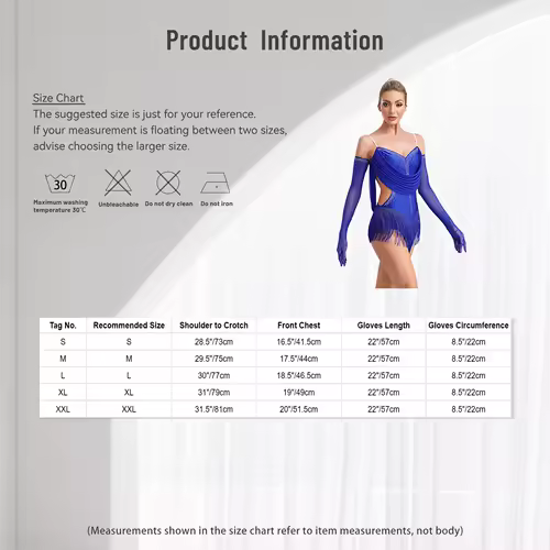 Womens Tassel Latin Dance Leotard Dress Rhinestone Fringed Bodysuit+Gloves Outfits for Tango Cha-Cha Salsa Skating Performance - Image 5