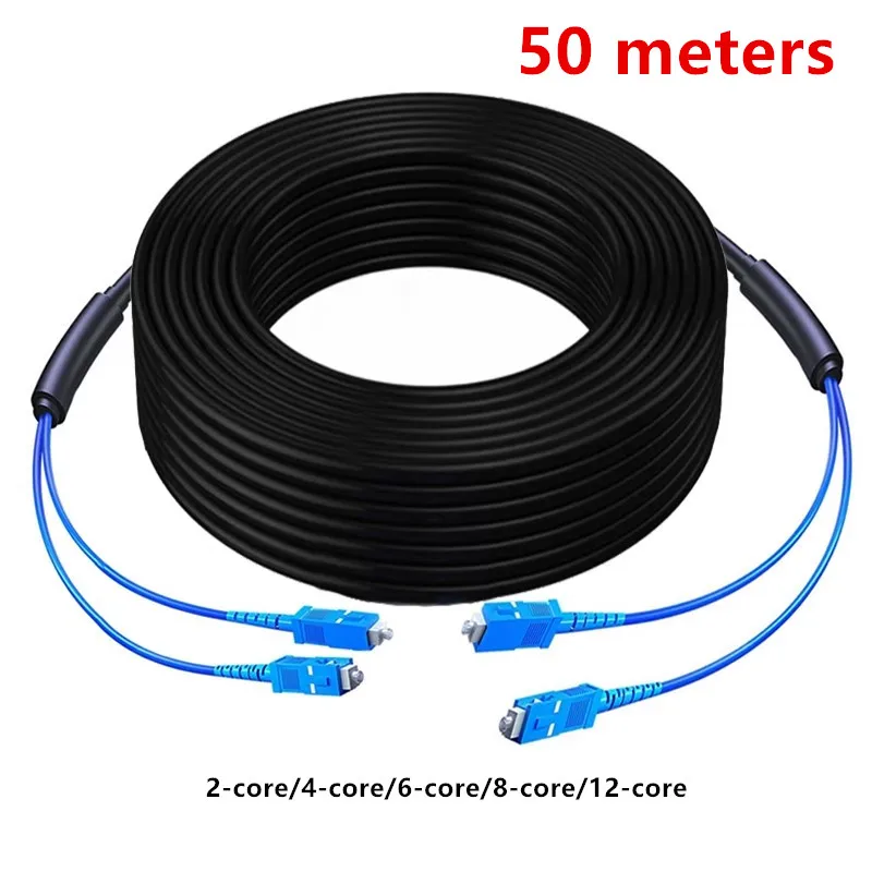 50-meters-sc-upc-armored-optical-cable2-core-4-core-6-core-8-core-12-core-outdoor-welding-free-optical-fiber