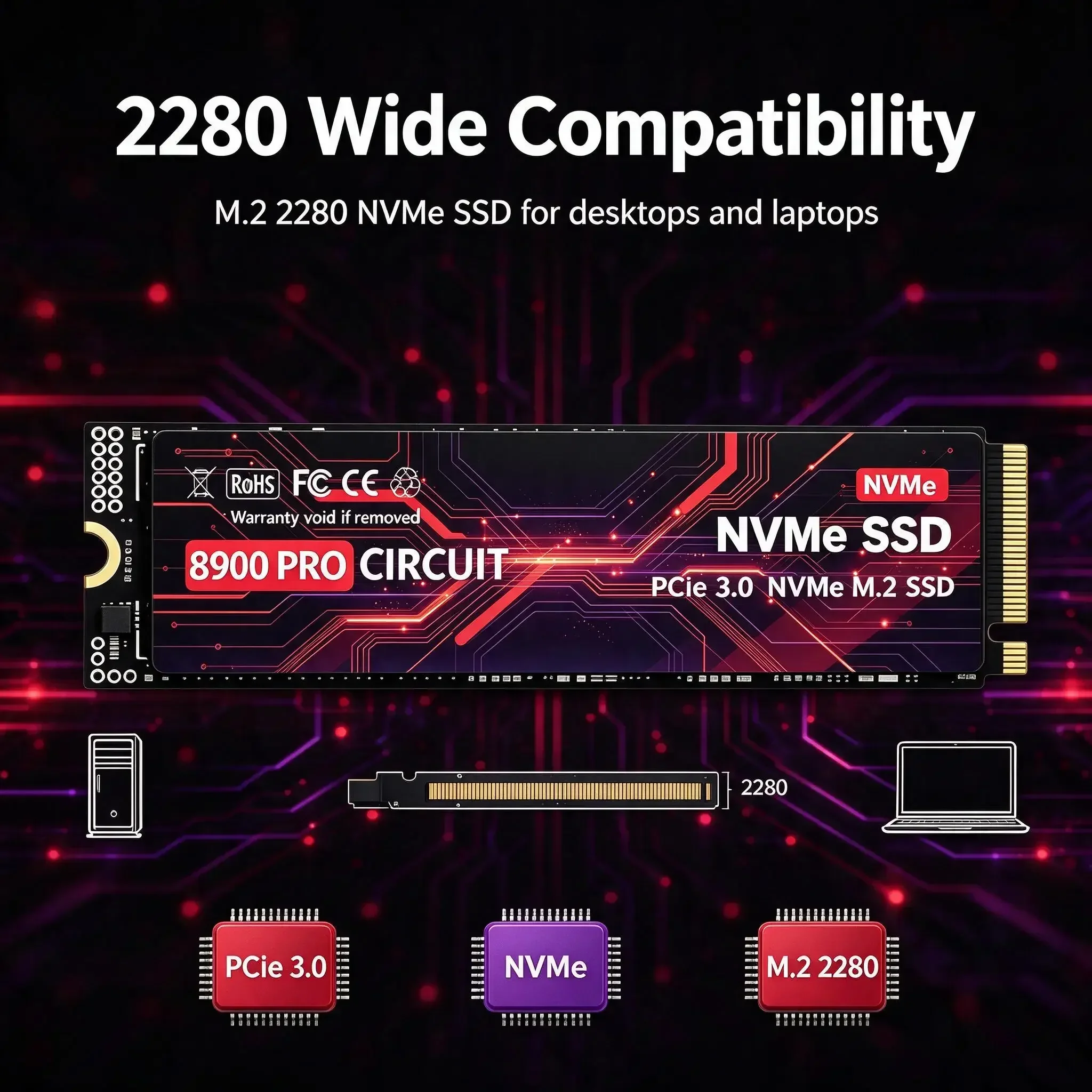 Prime Boost M.2 NVMe Internal Solid State Disk 500GB 1TB 2TB 4TB Fast Data Transfer Storage for Desktop Laptop Gaming Use