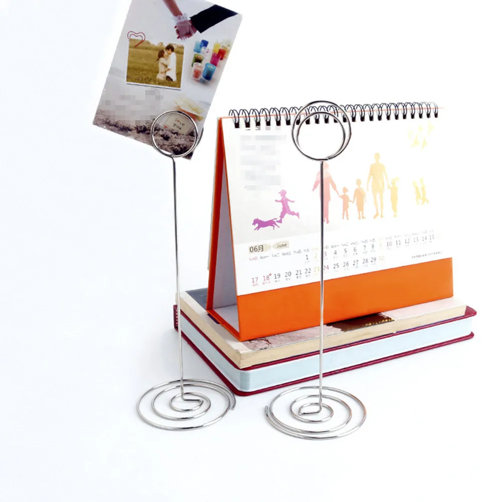 10Pcs Round Iron Memo Clip Holder Sturdy Paper Photo Card Clip Creative Desktop Organizer for Wedding Birthday Shower Party