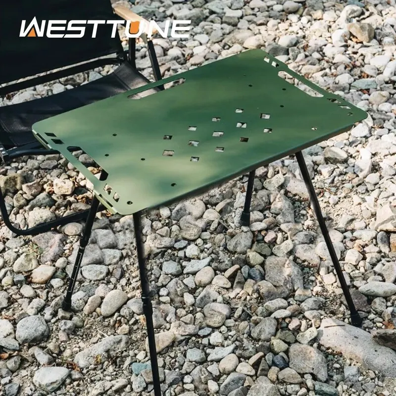 WESTTUNE Camping IGT Tactical Table Lightweight Multifunctional Folding Aluminum Alloy Outdoor Table with Adjustable Legs