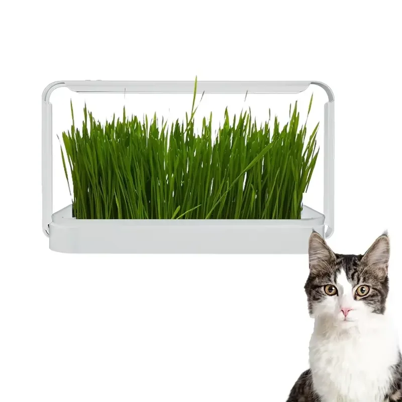New Automated Home Cat Grass Plant Seed Sprout Hydroponic Growing Planter Kit with Full-Spectrum LED and Timer Function